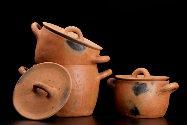 Atzompa Barro Vajilla Hermosa Caserola Artesanal En Barro Verde De