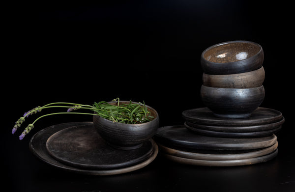 Vajilla Artesanal de Barro "Lavanda Provenza"